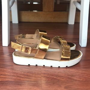 Metallic Gold Aldo Platform Sandals
